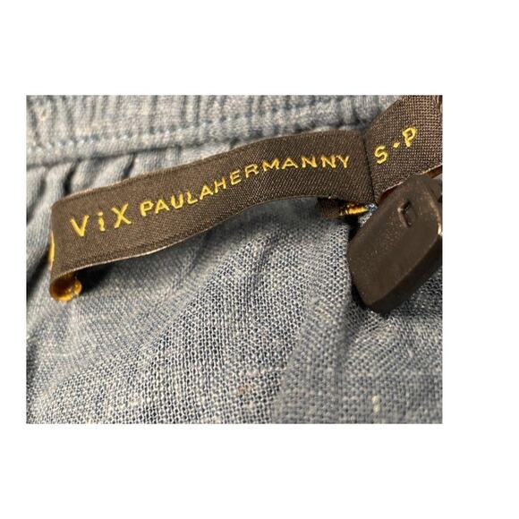 ViX Paula Hermanny Womens Blue Halter Neck One-Piece Jumpsuit Small $278 READ - Picture 4 of 6